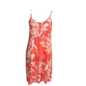 Kiwi & Punch Summer tank dress size medium M coral pink tropical floral like new